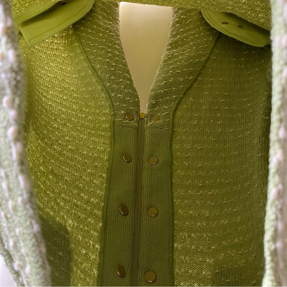 St. John • Santana Knit Green Boucle Skirt Suit • USA